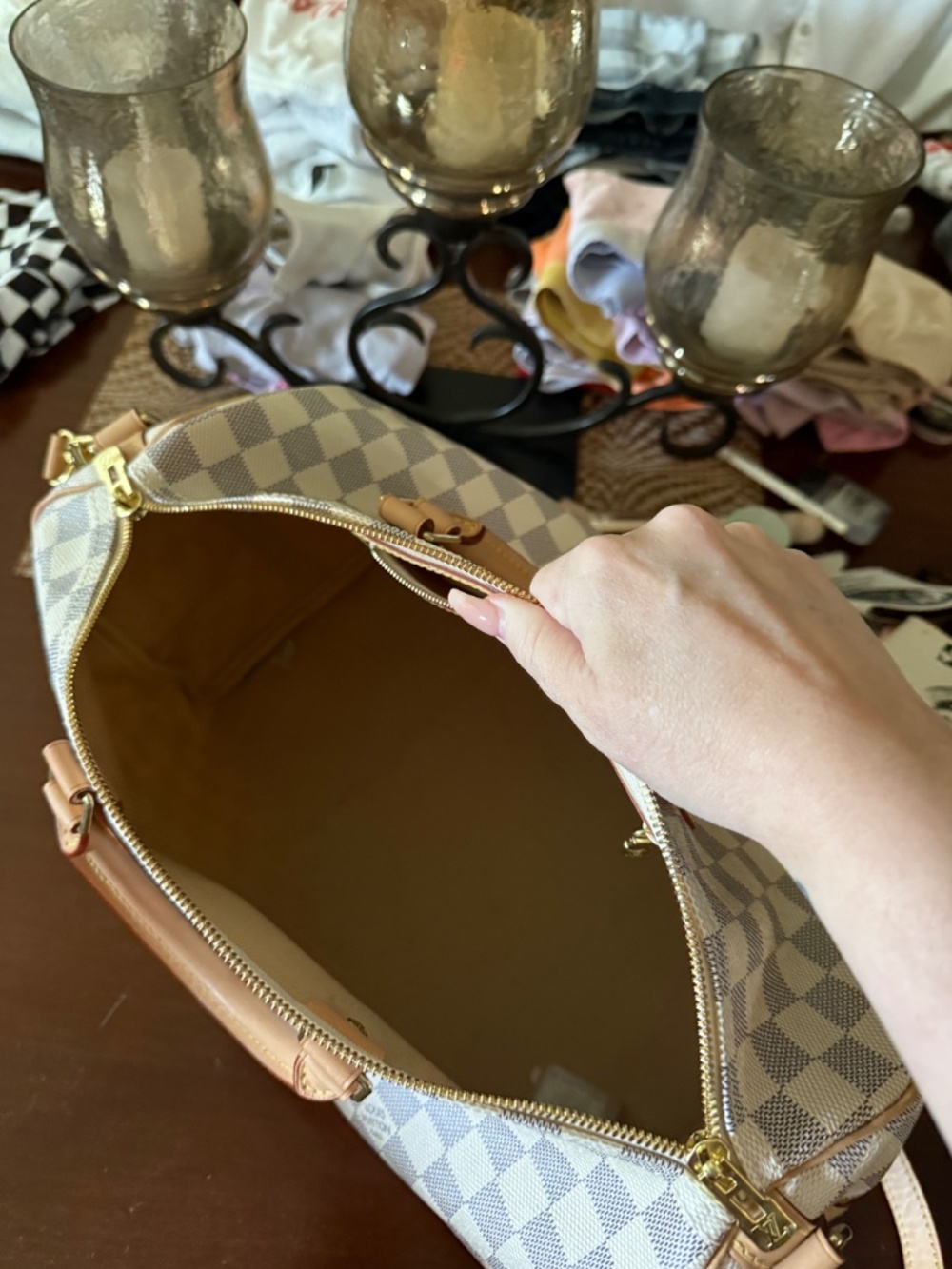 100% Authentic*****Louis Vuitton Speedy 35 Damiere Azure NWT******* - Picture 3 of 4